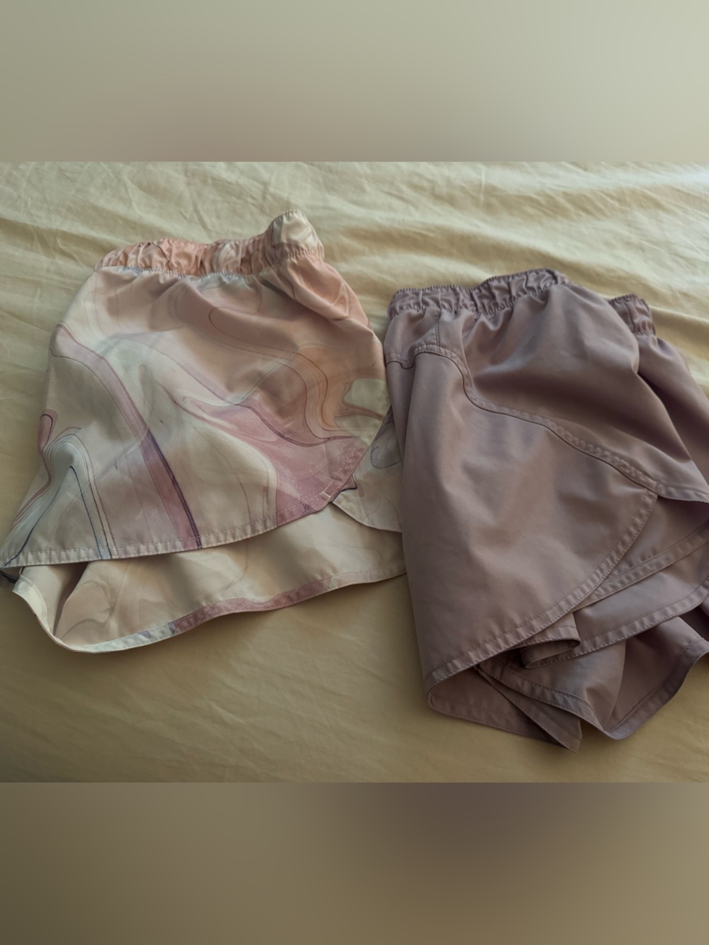 Old Navy Active Running Shorts set of two Blush Pink Marble Swirl Print Medium